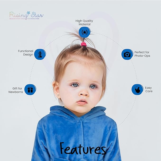 Rising Star Baby Toddler Robe Or Kids Robe for Girls and Boys - Kids & Baby Bath Robe Spa Set with Washcloth or Slippers