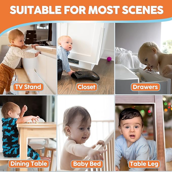 Loiion Edge Protector, 100% Silicone, Soft Corner Protectors for Kids, Pre-Tape Adhesive, Baby Proofing for Furniture, Cabinet Bumper (16.4ft, Clear)