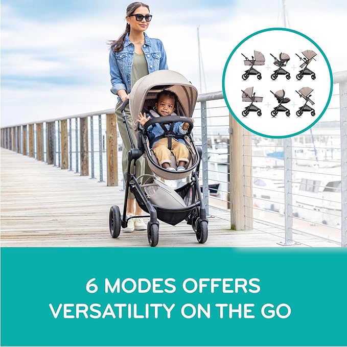 Evenflo Pivot Modular Travel System with LiteMax Infant Car Seat (Dusty Rose Pink)