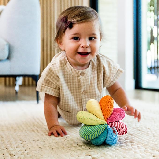 HABA Baby Balls - Machine Washable Baby Sensory Toys - Ideal Baby Toy for Teething, Tummy Time Toys for Ages 6 Months & up