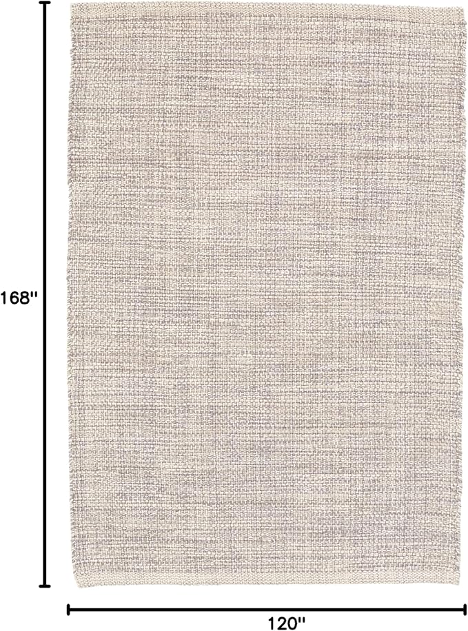 Dash & Albert Marled Grey Handwoven Cotton 9.5 X 13.5 Feet, Grey Geometric Pattern