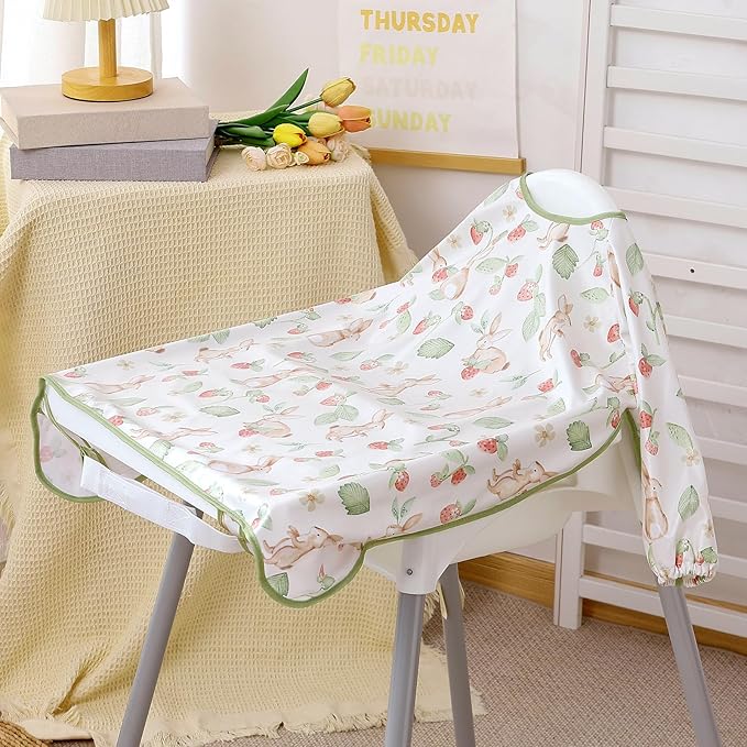 Long Sleeve Baby Bib-Mess Proof Baby Feeding Bibs with Adjustable Design for Babies during Eating or Highchair
