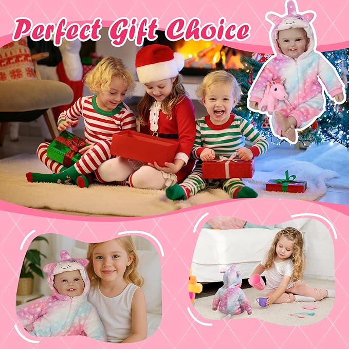 Real Life Baby Dolls - 19 Inch Reborn Baby Dolls for Girls 3+, Vinyl Realistic Baby Doll with Soft Cloth Body, Includes Accessories for Pretend Play
