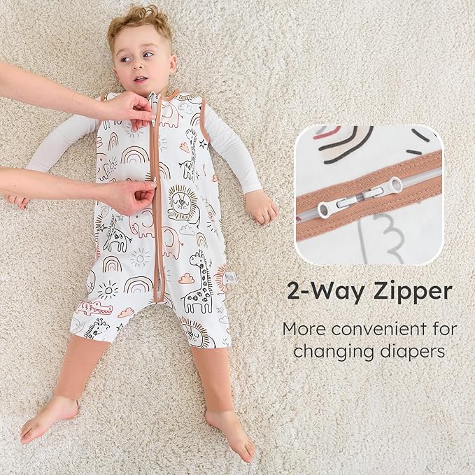 Yoofoss Toddler Sleep Sack With Feet 24-36 Months 100% Organic Cotton Baby Sleep Sack with Legs Toddler Wearable Blanket with 2-Way Zipper