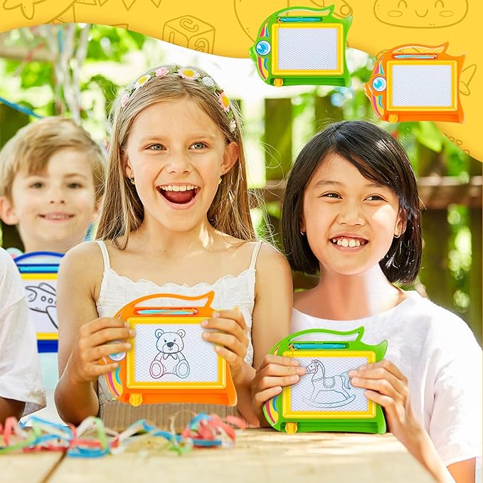 24 Pcs Mini Magnetic Drawing Board for Kids, Erasable Doodle Board Tablet Colorful Sketch Writing Pad for Classroom Rewards Prizes Birthday Party Favors Goodie Bag Stuffers