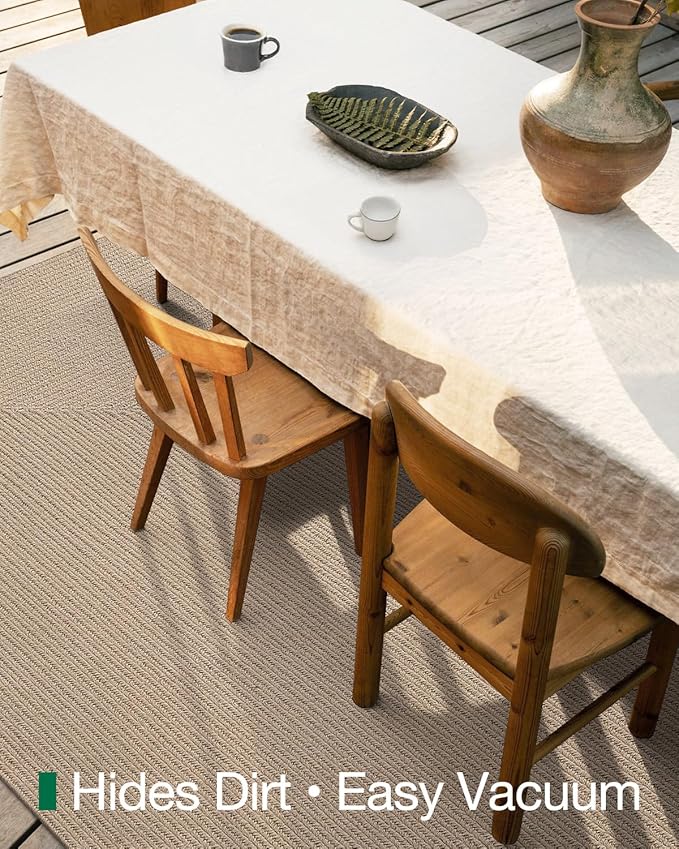 LUMI Jute Area Rug 8x10 for Living Room, Natural Handwoven Rugs Non Slip, Farmhouse Braided Carpets No Shedding for High Traffic, Dining Room, Indoor, Outdoor, Patio