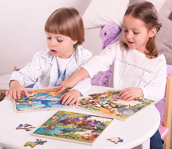 QUOKKA Wooden Ocean Puzzles for Kids Ages 3-5 – 28 Pieces Toddlers Kids Puzzles Ages 4-8 Year Olds – Wood Ocean Toys for Children Games for Boys and Girls 6-8 yo
