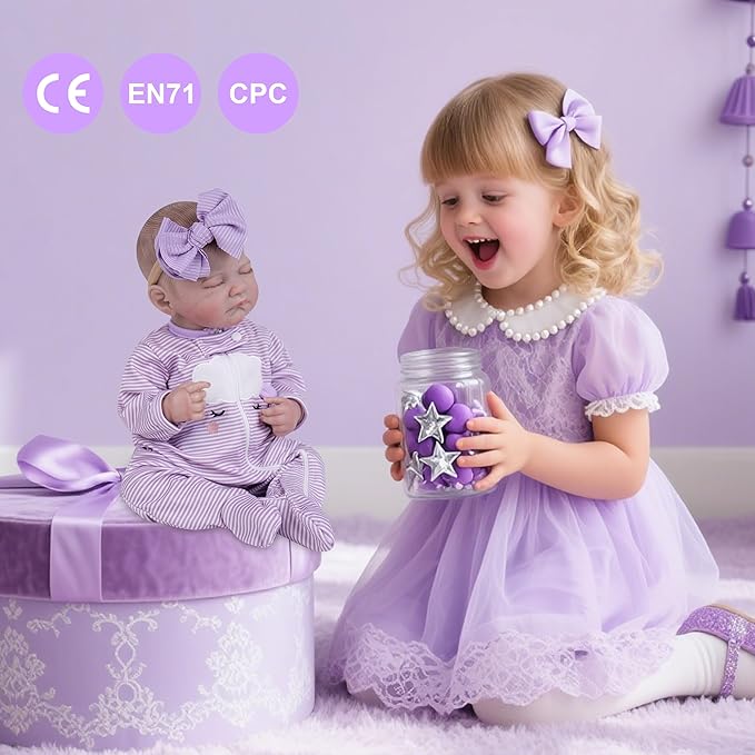 Milidool Realistic Reborn Baby Dolls - 20 Inch Lifelike Newborn Baby Doll Girl Real Life Baby Dolls with Weighted Soft Body for Kids Age 3+