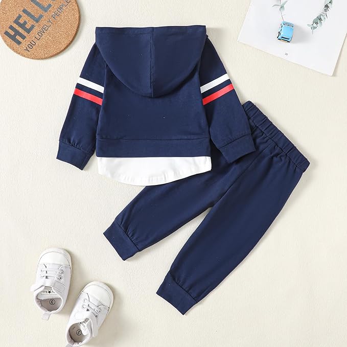 Toddler Baby Boy Clothes Infant Newborn Boy Outfit Long Sleeve Hoodie Sweatshirt Pants Fall Winter Clothes Set