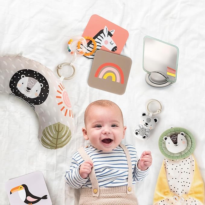 TAF Toys Newborn Developmental Toy Kit, Perfect Baby Shower Gifts for Boys and Girls, Includes 12 Essential Boy and Girl Toys for Learning and Stimulation, Ideal New Baby Gift Basket