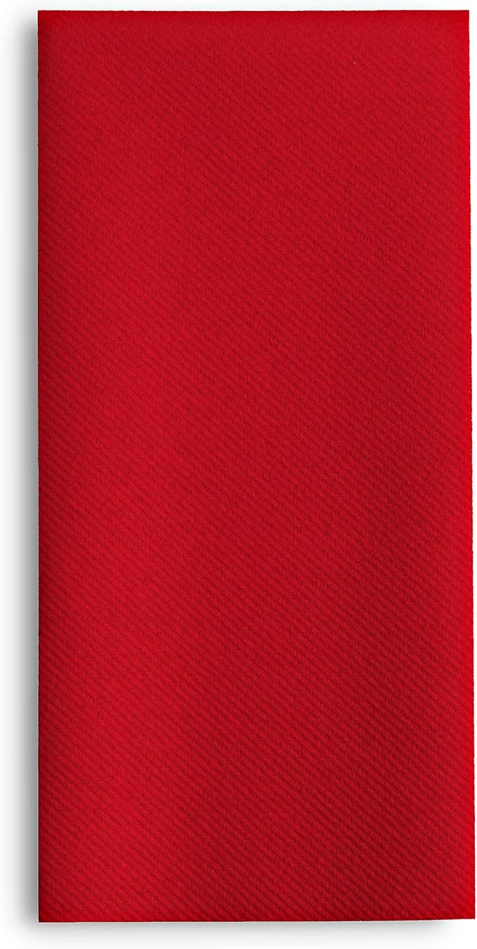 Linen-Feel Colored Paper Napkins - Decortive Cloth-Like Red Dinner Napkins - Soft And Absorbent. For Kitchen, Party, Wedding, Bathroom Or Any Occasion. (Pack of 100)