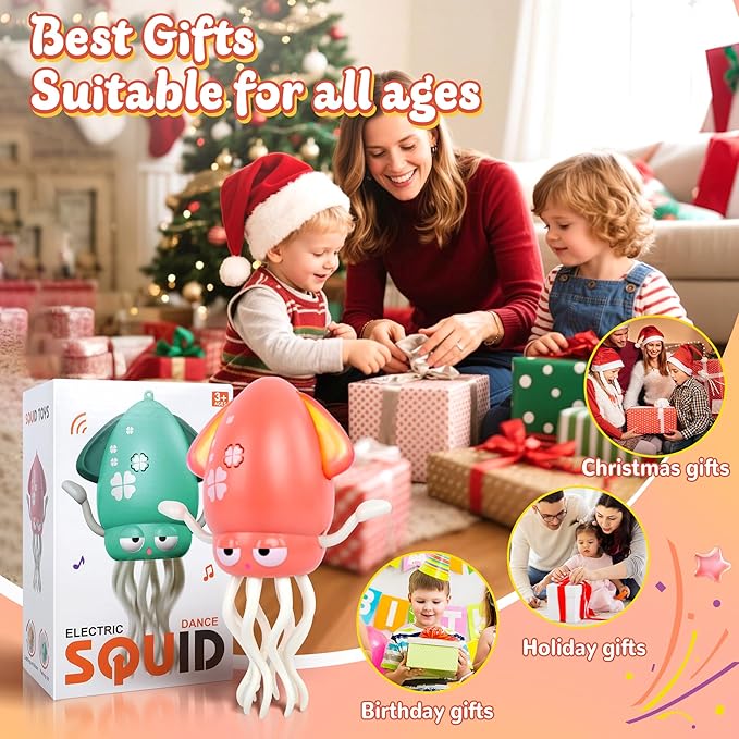 Sachie Dancing Octopus Baby Toy β Electric Crawling Octopus with Music & Lights, Rechargeable Sensory Toy for Infants & Toddlers, Fun Learning Gift for Boys & Girls(Green)
