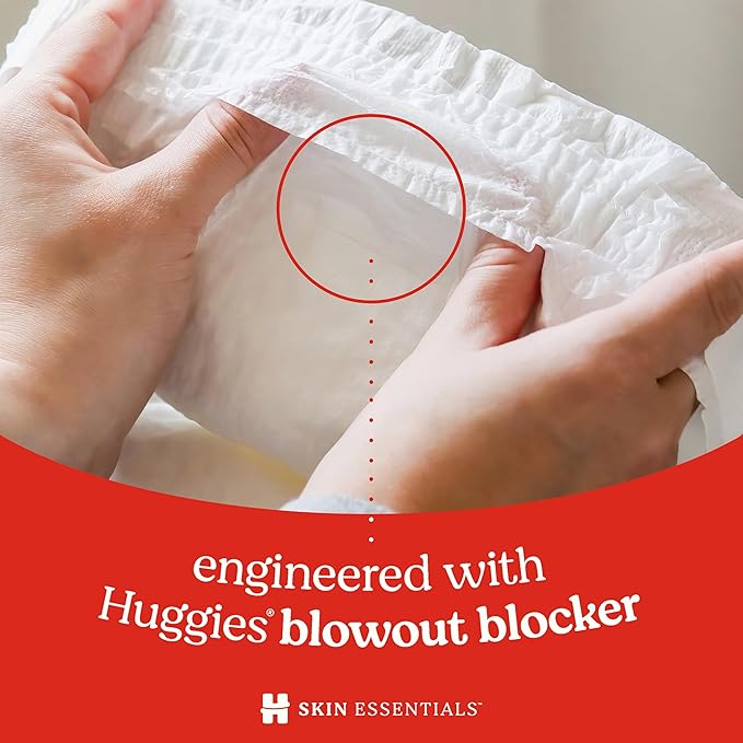 Huggies Size 5 Diapers, Skin Essentials Baby Diapers, Size 5 (27+ lbs), 50 Count