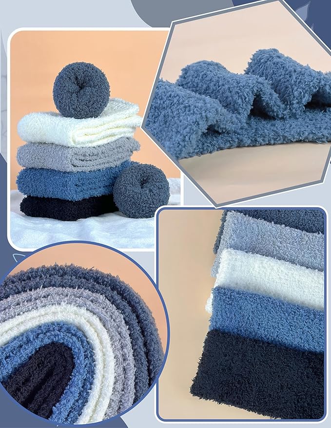 TEHOOK Warm & Cozy Gifts for Women, Fluffy Fuzzy Sock, Plush Sleeping Slipper Socks - Soft Warm Fabric