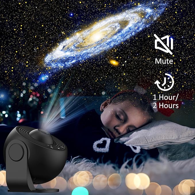 Galaxy Projector for Bedroom,HD Image Star Projector Galaxy Light,13 Film Discs Planetarium Projector with Adjustable Knob, 360° Rotating and Timer for Kids, Ceiling, Gifts, Room Decoration
