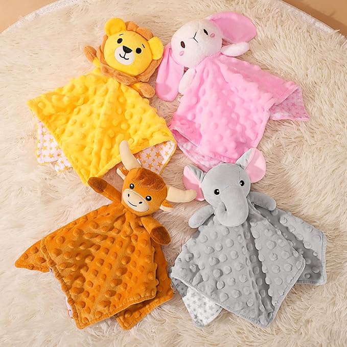 Loveys for Babies,Soft Lion Security Blankets for Babies,Baby Security Blanket for Newborn Infant Toddler Snuggle Toy Stuffed Animal,Baby Lovey Lion Boys Girls Gifts(Yellow Lion,12in)