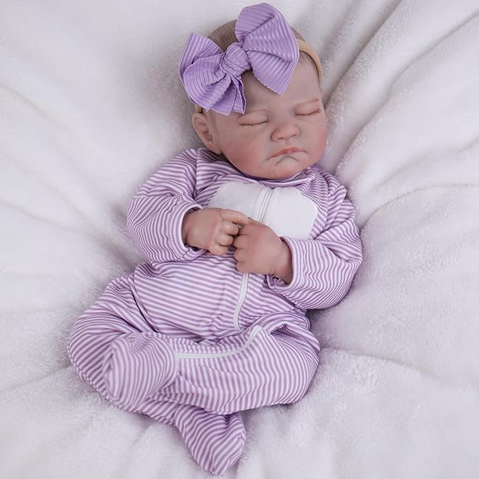 Milidool Realistic Reborn Baby Dolls - 20 Inch Lifelike Newborn Baby Doll Girl Real Life Baby Dolls with Weighted Soft Body for Kids Age 3+