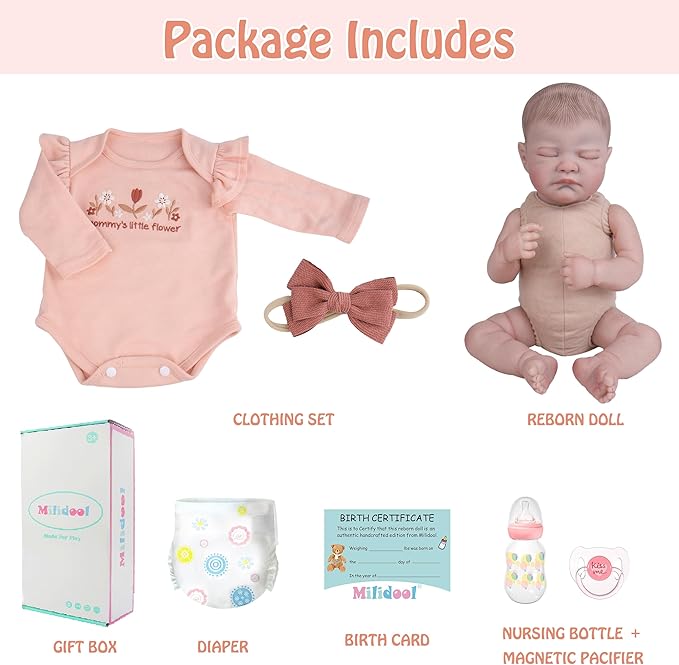 Milidool Realistic Reborn Baby Dolls-20 Inch Real Life Baby Dolls Girl Lifelike Baby Doll for 3+ Years Old
