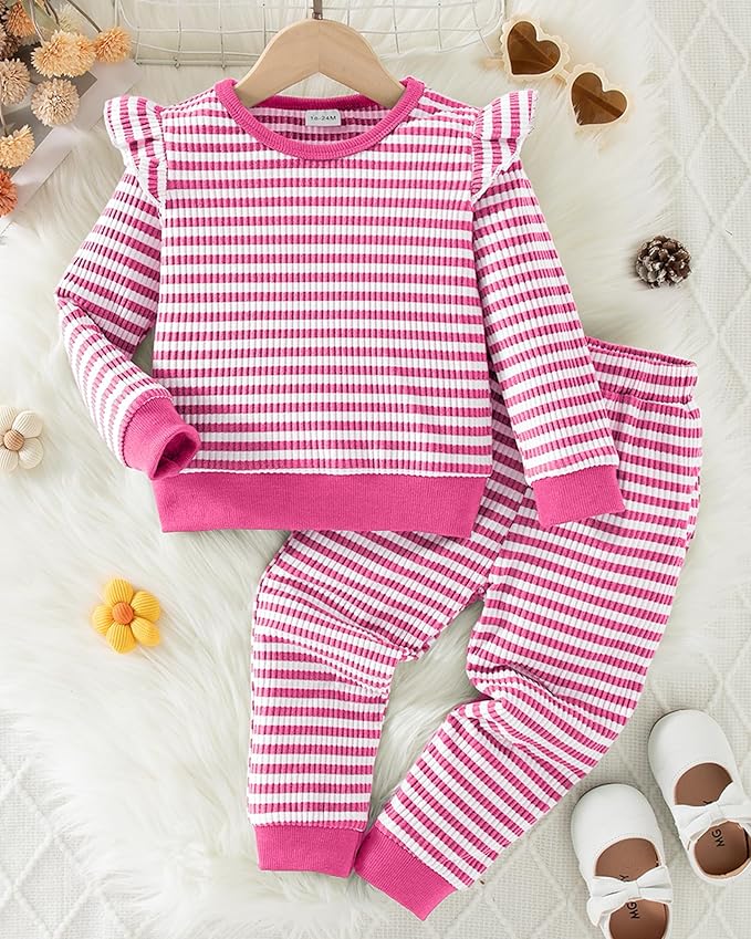 Mioglrie Baby Girl Clothes Infant Toddler Girls Fall Winter Outfits Sweatshirts Clothing Set 3 6 12 18 24 Month 2T 3T