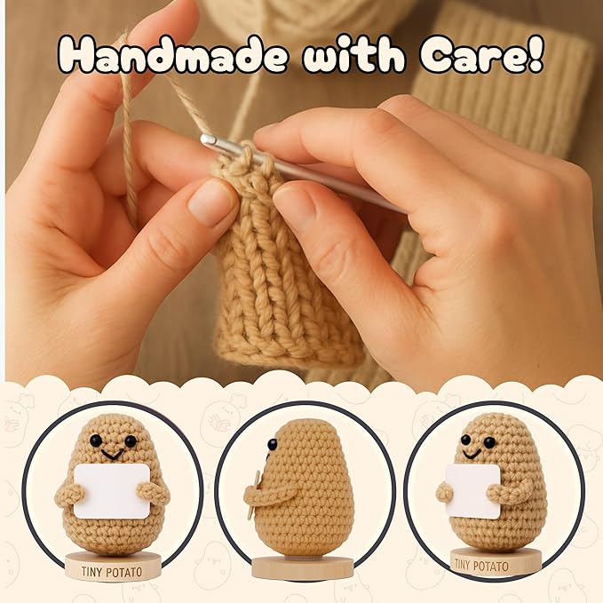 Mom to Be Gifts - Handmade Crochet Potato with 30 Empowering Messages for Expecting Moms - Unique Gift for Pregnant Women - Pregnancy Gift for Christmas | Funny Crochet Doll for an Expecting Mom