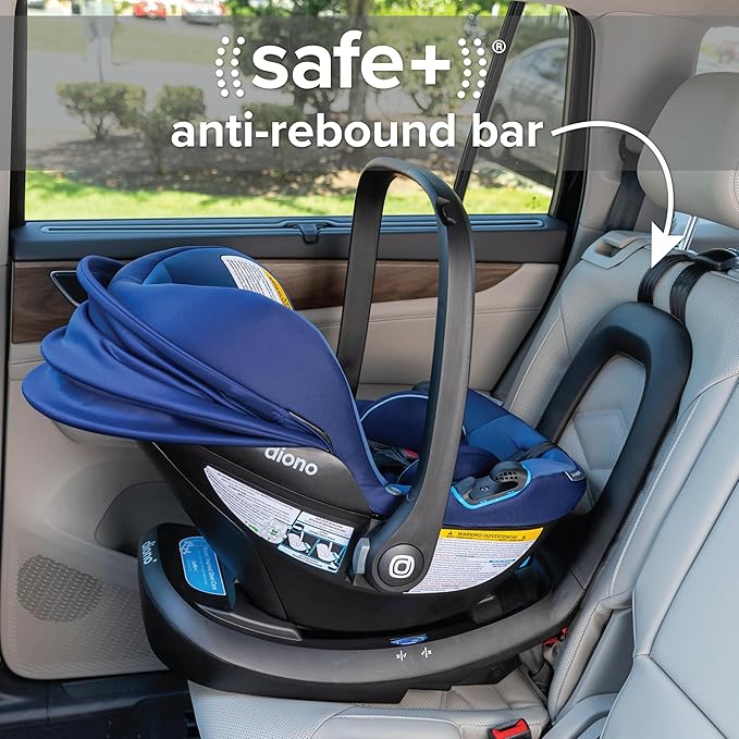 Diono LiteClik30 XT SafePlus Infant Car Seat and Base, Rear-Facing for Infants 4-30lbs, SafePlus Engineering, with Infant Insert, UPF 50+ Sunshade (Blue Surge)