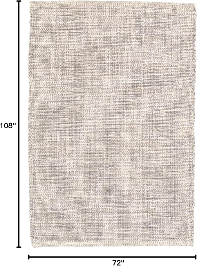 Dash and Albert Marled Cotton Area Rug - 6' x 9' Grey Solid Handwoven Accent Rug - Durable, Lightweight, High Traffic Areas Hallway, Bedroom, Living Room