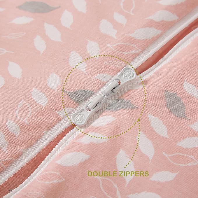 Super Soft Winter 2.5 TOG Sleep Sack with Feet, 100% Organic Cotton Warm Toddler Sleeping Sack with Legs, Feather, Size L