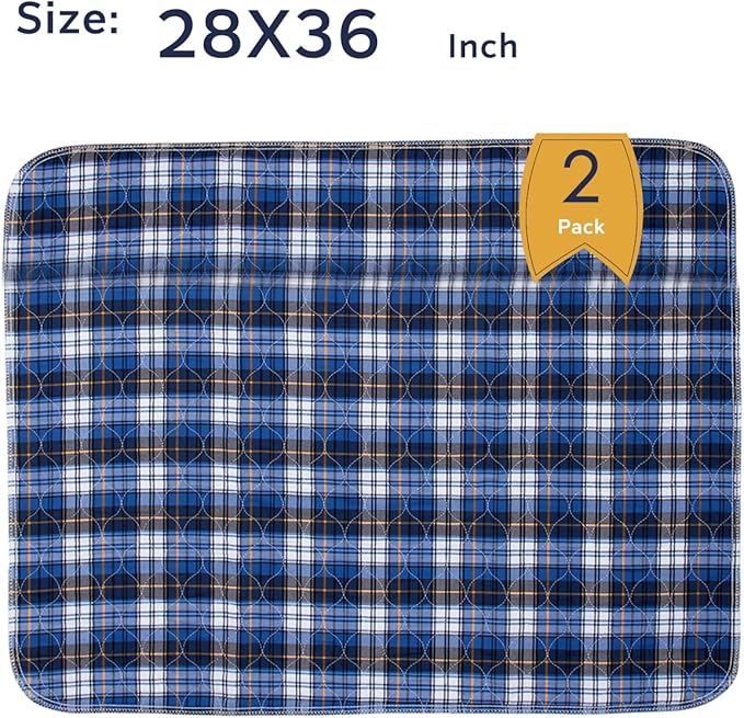 Non-Slip Bed Pads for Incontinence Washable (28" x 36"|2 Pack),Waterproof Bed Pads,Adult Washable Incontinence Bed Pads for Adults,Dog,Kids