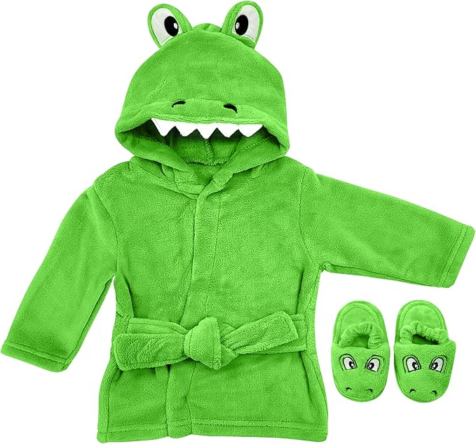 Rising Star Baby Toddler Robe Or Kids Robe for Girls and Boys - Kids & Baby Bath Robe Spa Set with Washcloth or Slippers