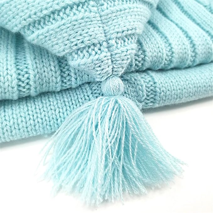 XMWEALTHY Newborn Baby Wrap Swaddle Blanket Knit Sleeping Bag Receiving Blankets Stroller Wrap for Baby(Sky Blue) (0-6 Month)