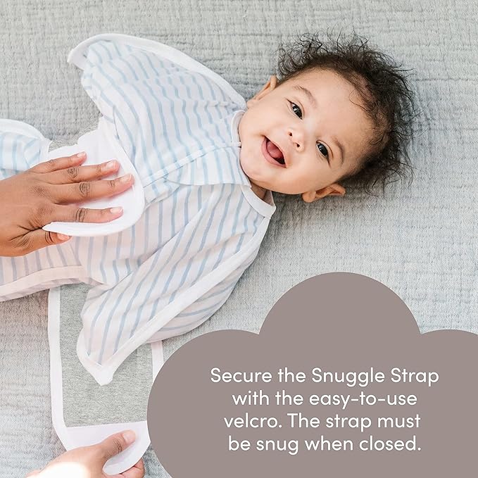 SleepingBaby Zipadee-Zip Transition Swaddle (Happy Wolf, Small for 4-8 Months) and Snuggle Strap (Grey, One Size) - Wearable Baby Blanket and Accessory for Easy Diaper Changes - Polyester, Spandex