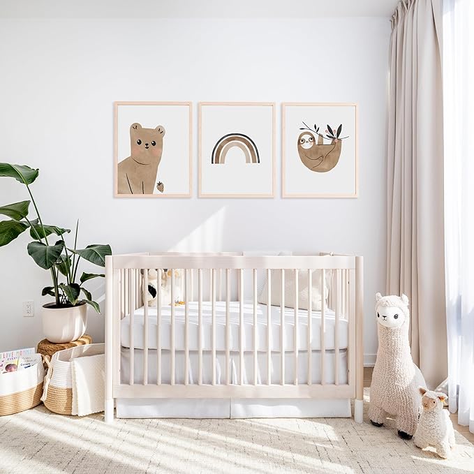Muslin Crib Sheets, 100% Organic Cotton, Breathable and Ultra-Soft, Standard Crib Sheet Mattress (28"x 52") for Girls and Boys, Neutral Fitted Baby Crib Sheet (White)