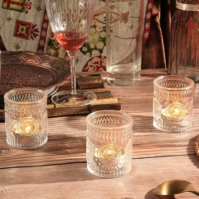 30 Pcs Votive Candle Holders, 2x2.5in Clear Glass Tea Light Candle Holder for Home, Votives for Fall Wedding Decor, Party, Christmas Decor & Gifts
