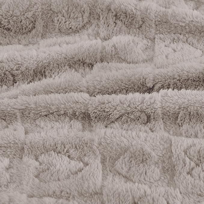 Yurhap Fleece Baby Blanket Heart Checkered, Ultra Soft Cozy Baby Blankets for Boys Girls, Fluffy Infant Toddler Newborn Receiving Gifts for Crib Stroller 30"x40" (Oxford Tan)