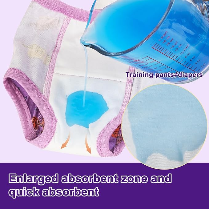 MOEMOE BABY Training Underwear 10 Packs Absorbent Potty Training Pants for Boys and Girls Cotton Pee Pants 2-9T