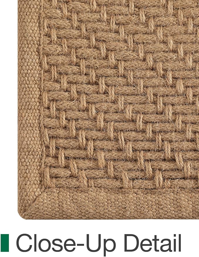 LUMI Jute Area Rug 4x6 for Living Room, Natural Handwoven Rugs Non Slip, Farmhouse Braided Carpets No Shedding for High Traffic, Dining Room, Indoor, Outdoor, Patio