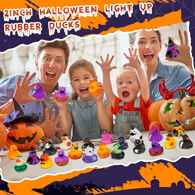 48Pcs Halloween Rubber Ducks in Bulk,Assorted Halloween Rubber Duckies Cruise Duckies for Ducking Reward Prize Gifts for Decor Trick or Treat Party Favors