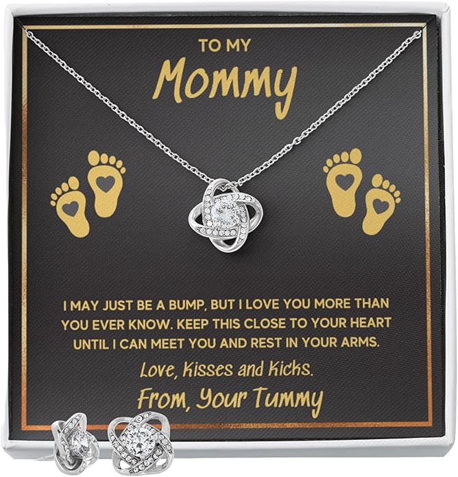 Baby Feet Jewelry Necklace, Mommy To Be Gifts For 1st Time Mom, To My Mommy Necklace Baby Bump, Gifts For Pregnant Women Mom To Be