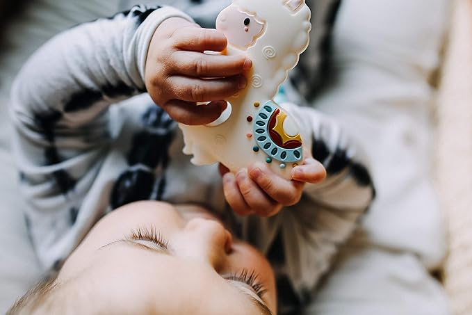 Loulou Lollipop Silicone Teether for Teething Baby Boy and Girl - Llama