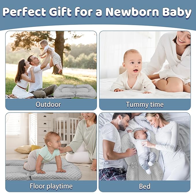 Baby Lounger - 3-in-1 Infant Lounger for Newborn 0-24 Months, Portable Foldable Infant Lounger Breathable & Soft Newborn Lounger for Home Travel