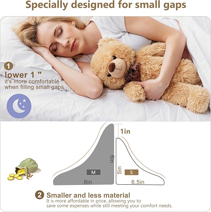 Vekkia Queen Size Bed Wedge Pillow for Headboard Gap,Triangle Bloster Pillow,Mattress Space Filler to Close Bed Gap (0-3.5"),Between Your Headboard and Mattress, White
