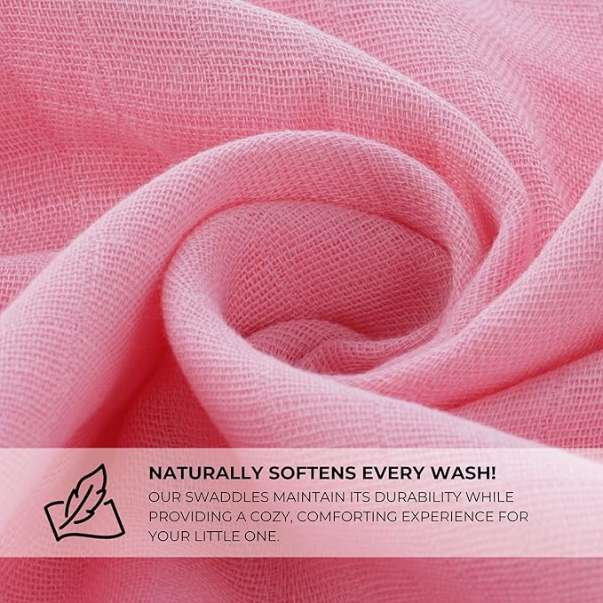 Featherhead™ 100% Cotton Muslin Swaddle Blankets for Baby Girl - Large 47”x 47” - Pre-Washed, Soft, & Breathable - Newborn Essential & Perfect Baby Registry Gift (2 Pack - Garden Floral)