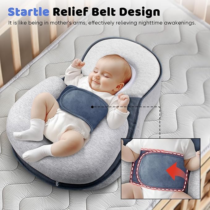 Baby Lounger Pillow for Infant Support Cushion Reflux Pillow, Bottle Feeding, Tummy Time,Wedge Pillow for Newborn,Adjustable Baby Wedge Pillow for Reducing Spit-Up