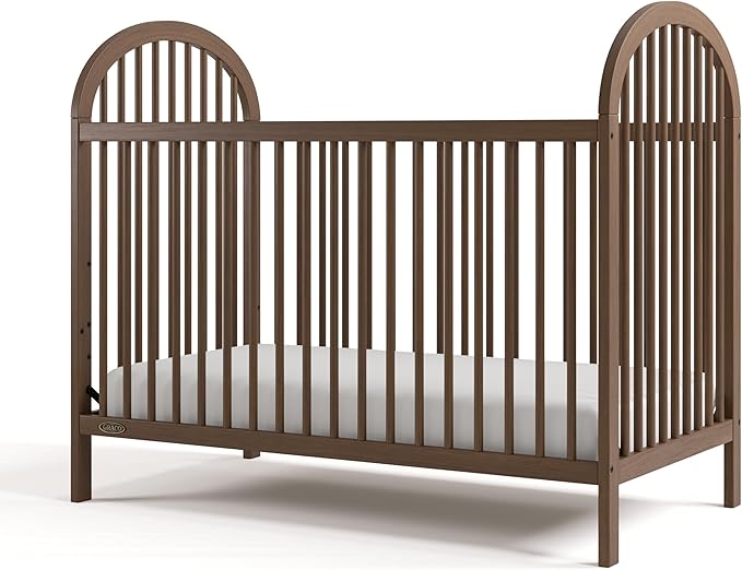 Graco Olivia Convertible Crib (Hazelnut) – GREENGUARD Gold Certified, 100% Solid Wood, Fits Standard Crib Mattress, Converts to Toddler Bed and Daybed, 4 Adjustable Mattress Heights