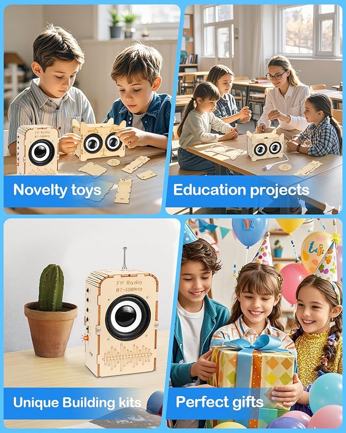 Poraxy Science Kits for Kids Age 8-12 12-14, STEM Toys for 8-13, Build Your Own Bluetooth Speaker & FM Radio, 3D Puzzles DIY Projects, Birthday Gifts for 9,10,11,14 15 16 Year Old Teen Boys Girls