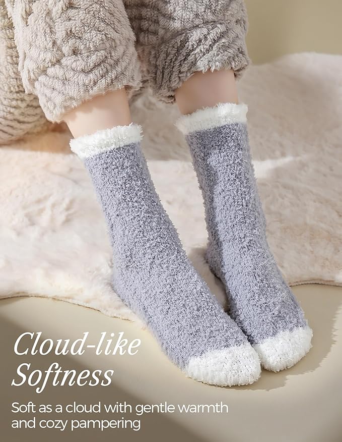 TEHOOK Warm & Cozy Gifts for Women, Fluffy Fuzzy Sock, Plush Sleeping Slipper Socks - Soft Warm Fabric