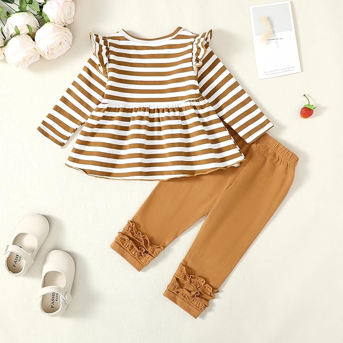 Baby Girl Clothes Toddler Girl Outfits Ruffle Shirt Pants Cute Infant Outfit Set Baby Girl Fall Winter Clothes