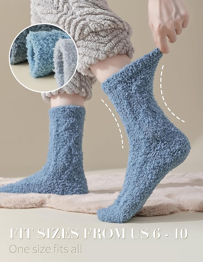 TEHOOK Warm & Cozy Gifts for Women, Fluffy Fuzzy Sock, Plush Sleeping Slipper Socks - Soft Warm Fabric
