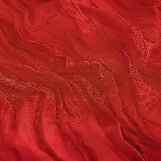 12Pack Red Table Runner 35 x 120 inch Cheesecloth Table Runner 10FT Boho Table Runners Rustic Gauze Cheese Cloth Table Runners for Party Wedding Birthday Dining Bridal Shower Baby Shower Decor