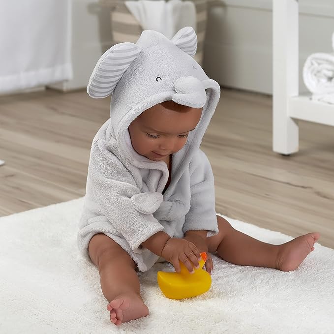 Gerber Unisex Baby Plushy Soft Hooded Animal Character Bathrobe